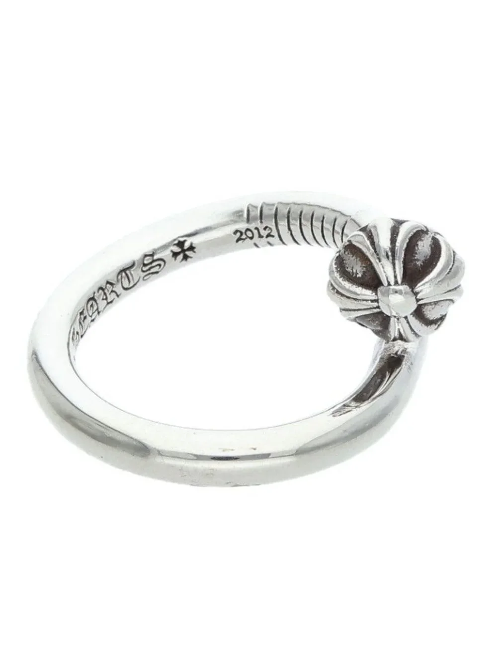 Chrome Hearts Nail Crsball Cross Ball Silver Ring